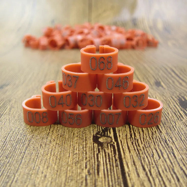 100pcs 8mm Bird ID Clip Rings – Numbered Plastic Leg Bands for Parrots & Pigeons