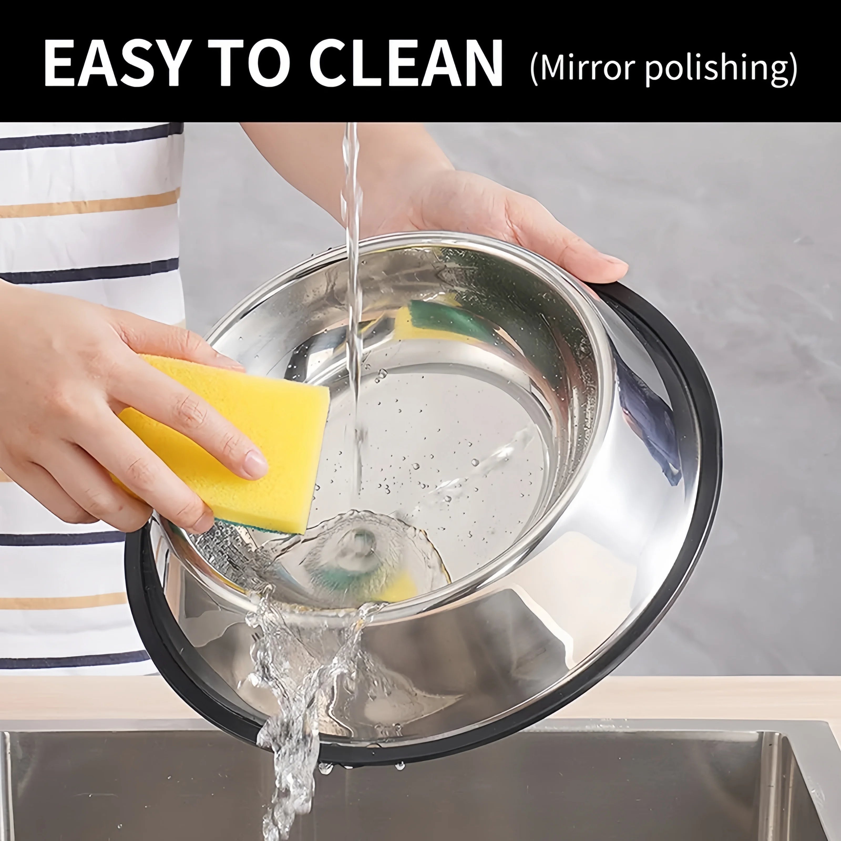 Stainless Steel Pet Feeding Bowl – Durable Food & Water Dish (6 Sizes)