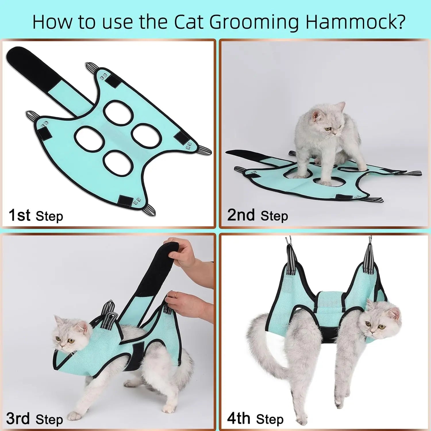 TONG Pet Grooming Hammock Helper – Nail Trimming & Restraint Harness