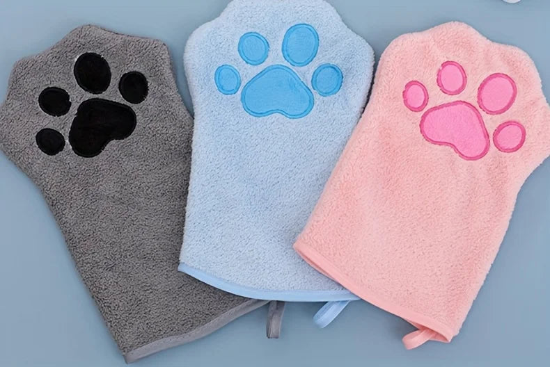 Quick-Dry Dog Bath Gloves – Absorbent Grooming Towels for Dogs & Cats