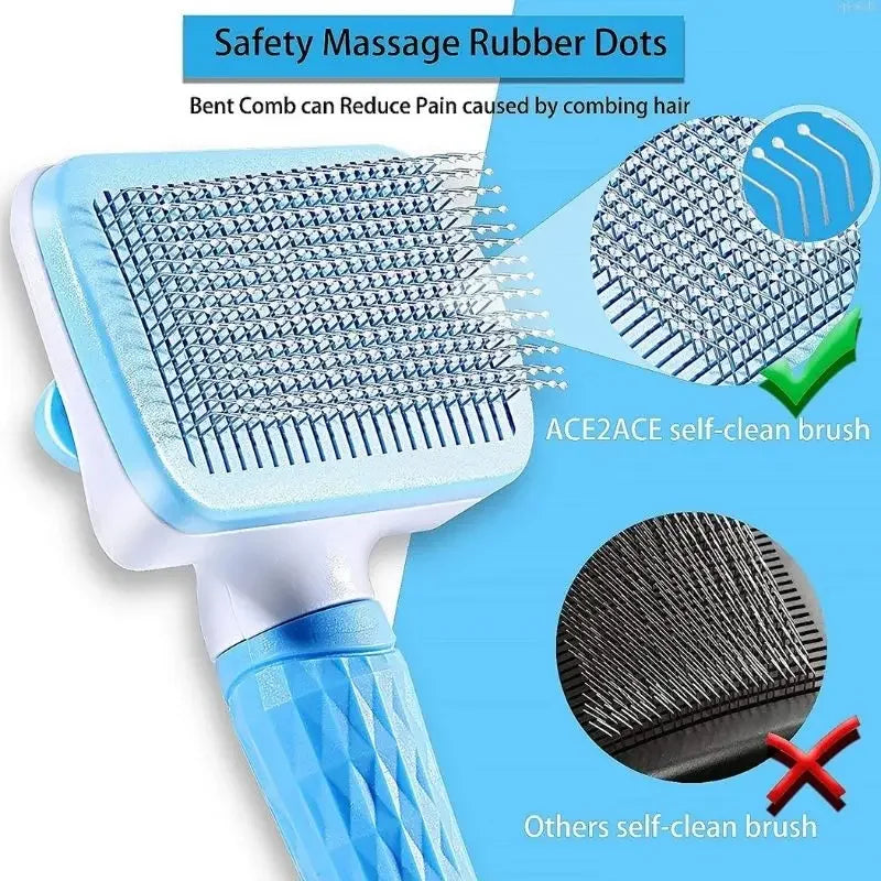 Pet Hair Remover Brush – Grooming Comb for Long-Haired Dogs & Cats