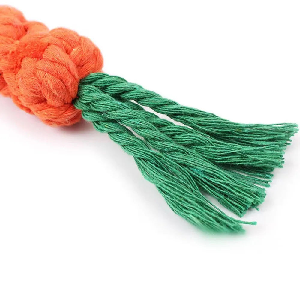 Carrot Rope Dog Chew Toy – Durable Cotton Molar Toy for All Dogs