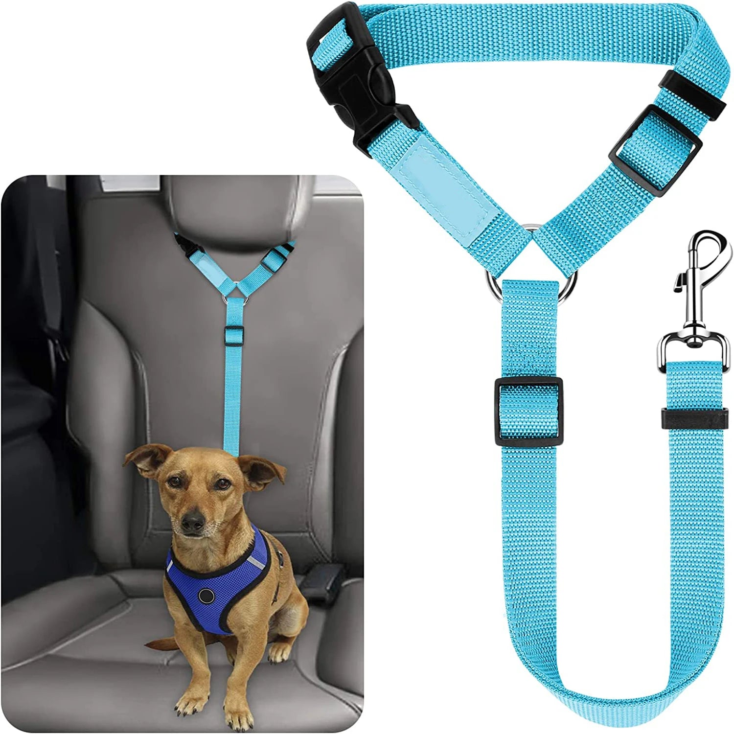 Adjustable Pet Car Seat Belt – Dog & Cat Safety Restraint for Headrest