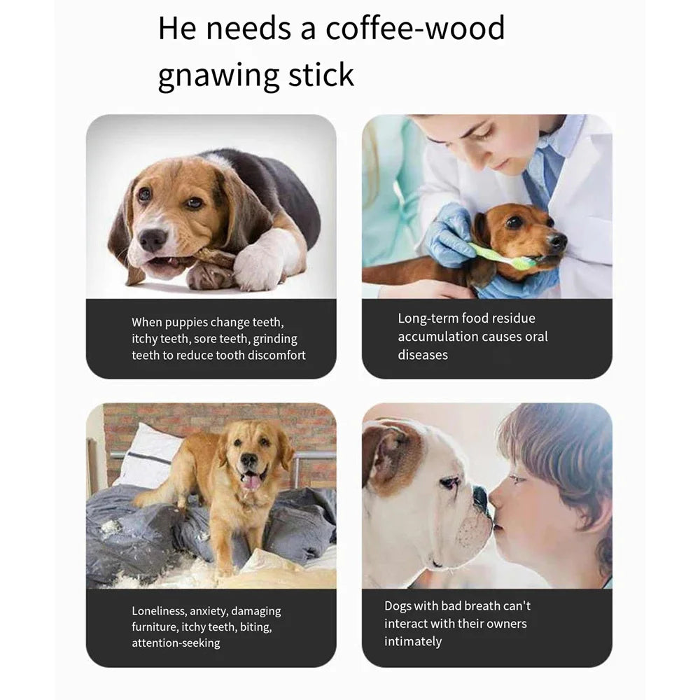 FZCSPEED Wooden Dog Chew Stick – Coffee Wood Toy for Tooth Pressure Relief