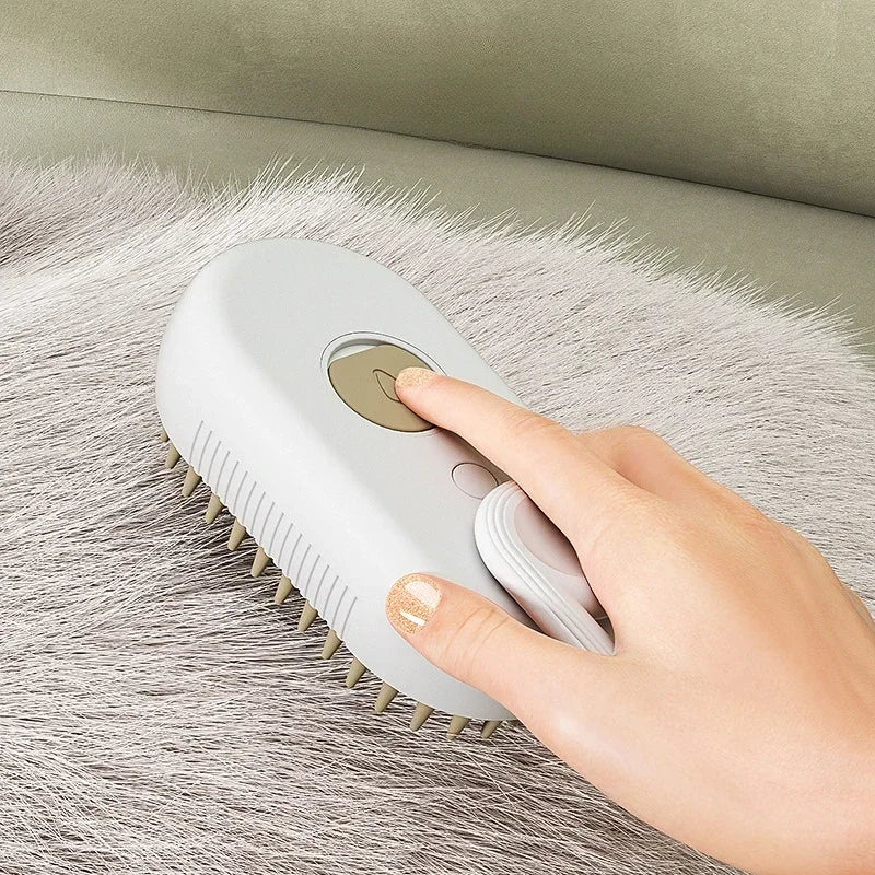 3-in-1 Pet Spray Massage Brush – Foldable Steam Comb for Bathing & Hair Removal