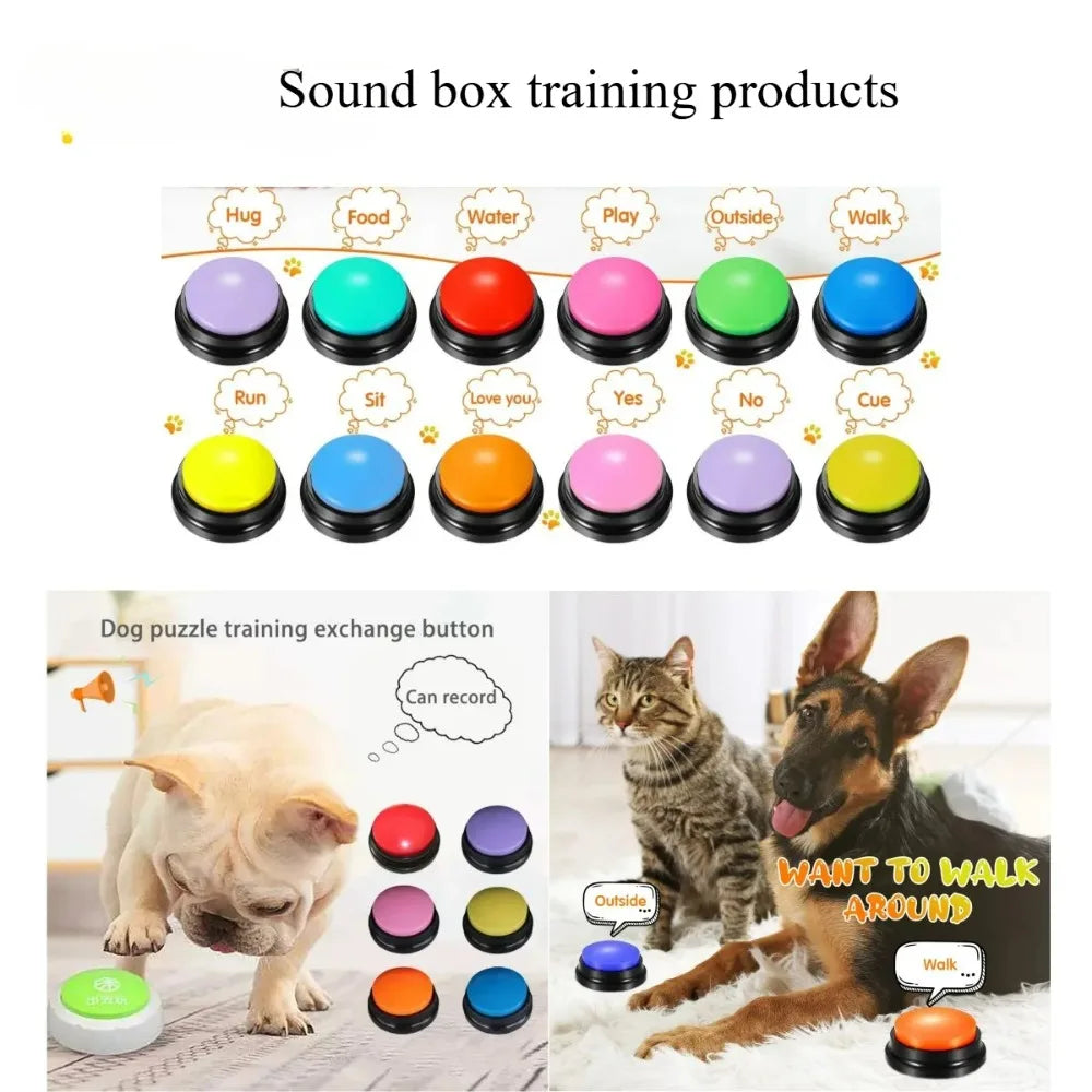 8PCS Dog Talking Buttons – 30s Recordable Voice Training Buzzers for Pets