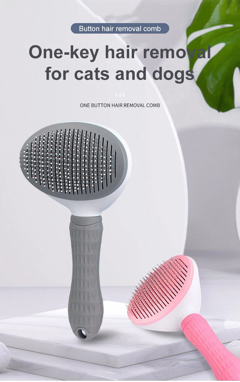 Pet Hair Remover Brush – Grooming Comb for Long-Haired Dogs & Cats