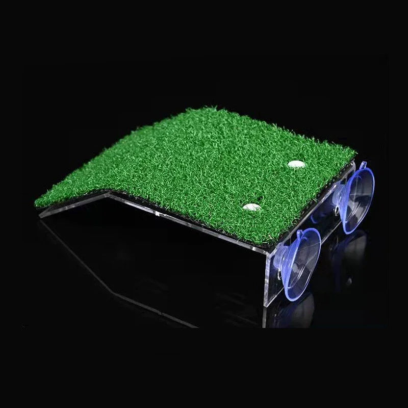 S/M/L Turtle Platform Float with Grass Ramp – Reptile Resting Terrace, Moss Island & Aquarium Habitat Decor