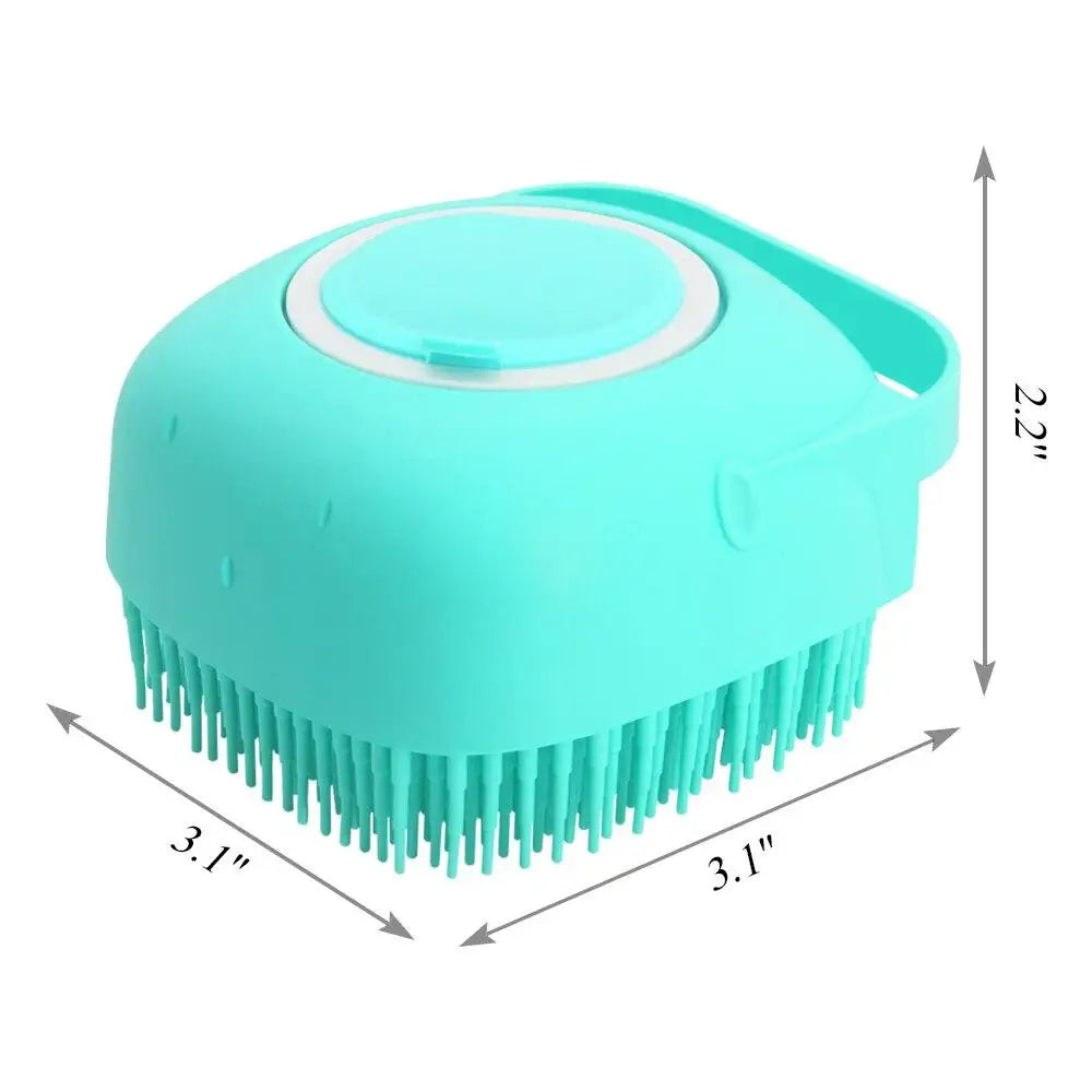 Pet Bath Shampoo Brush – Soft Silicone Grooming Scrubber for Dogs & Cats
