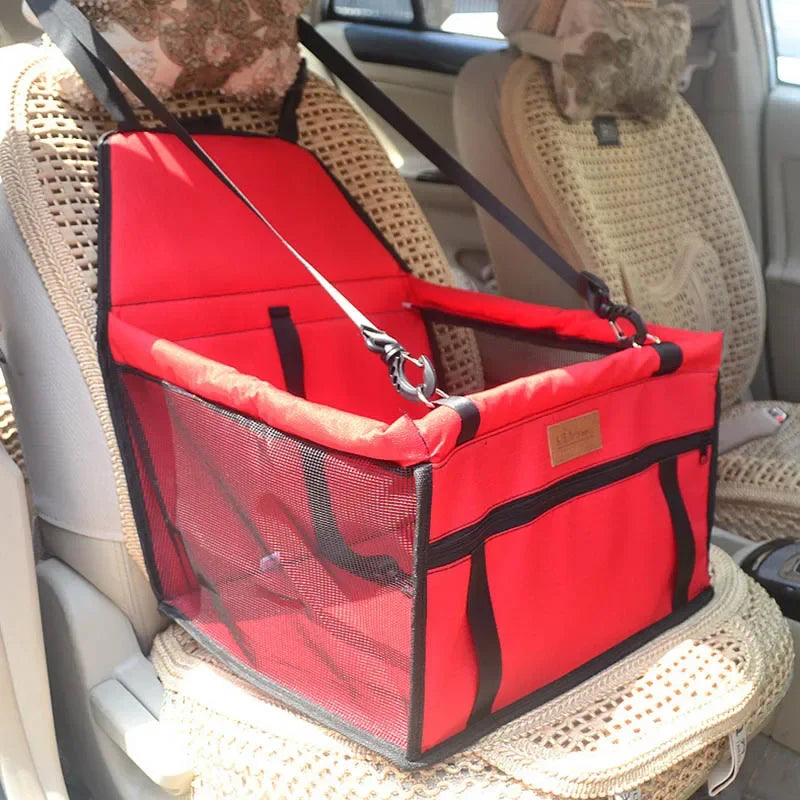 Double-Thick Pet Car Seat Bag – Waterproof Travel Mat & Mesh Hanging Carrier