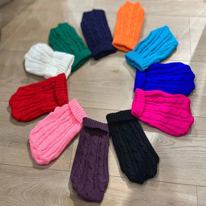 Knitted Dog Sweater – Winter Pet Clothes for Small & Medium Dogs