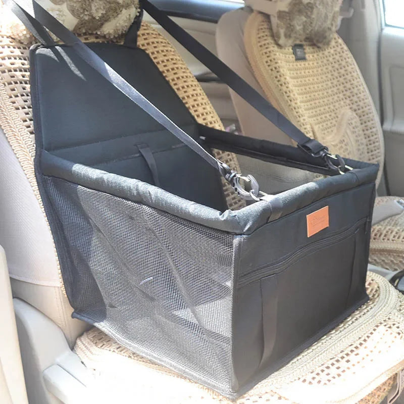 Double-Thick Pet Car Seat Bag – Waterproof Travel Mat & Mesh Hanging Carrier