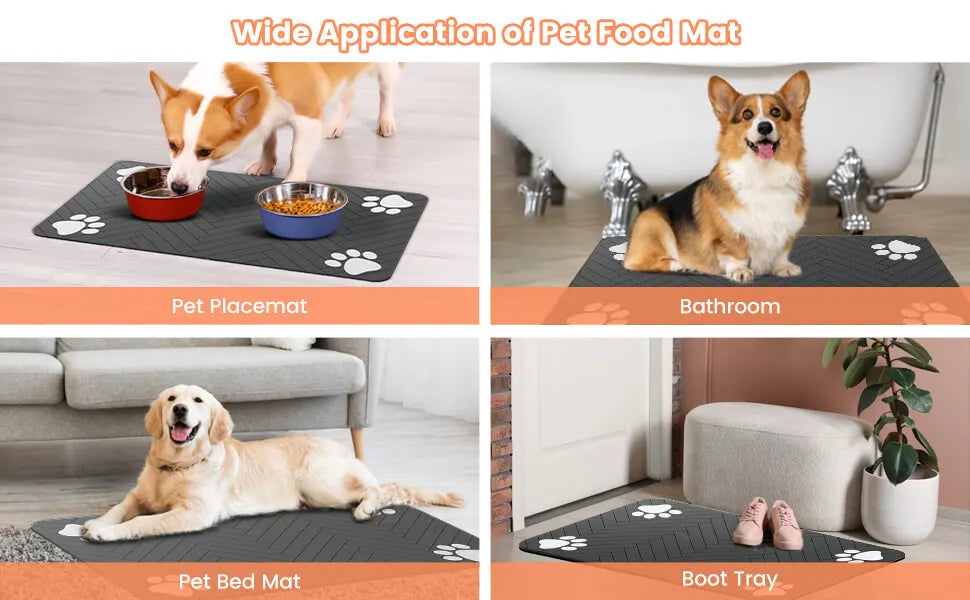Waterproof Pet Feeding Mat – Quick-Dry Placemat for Dog & Cat Bowls