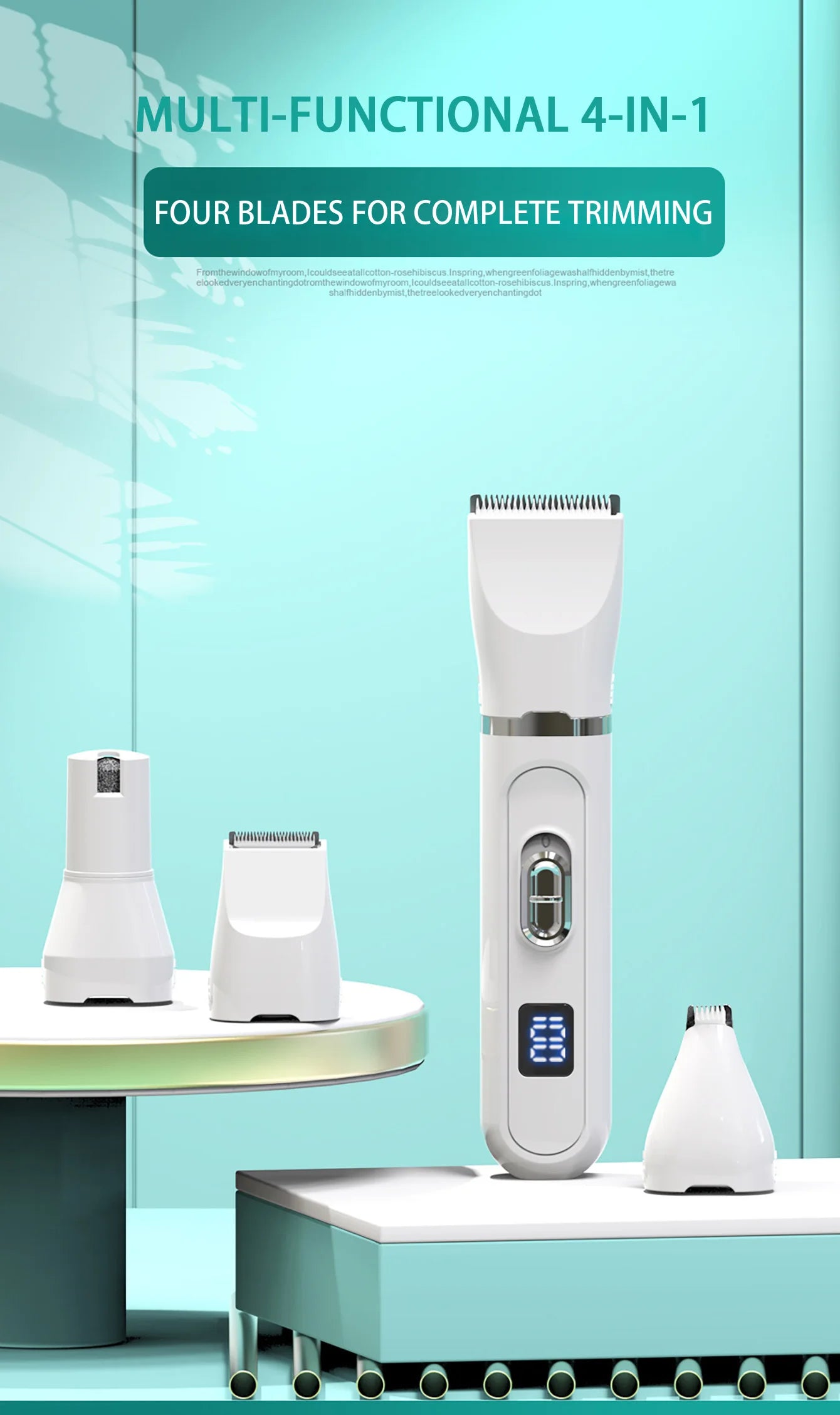 Rechargeable Dog Hair Clippers – Professional Silent Pet Grooming Trimmer