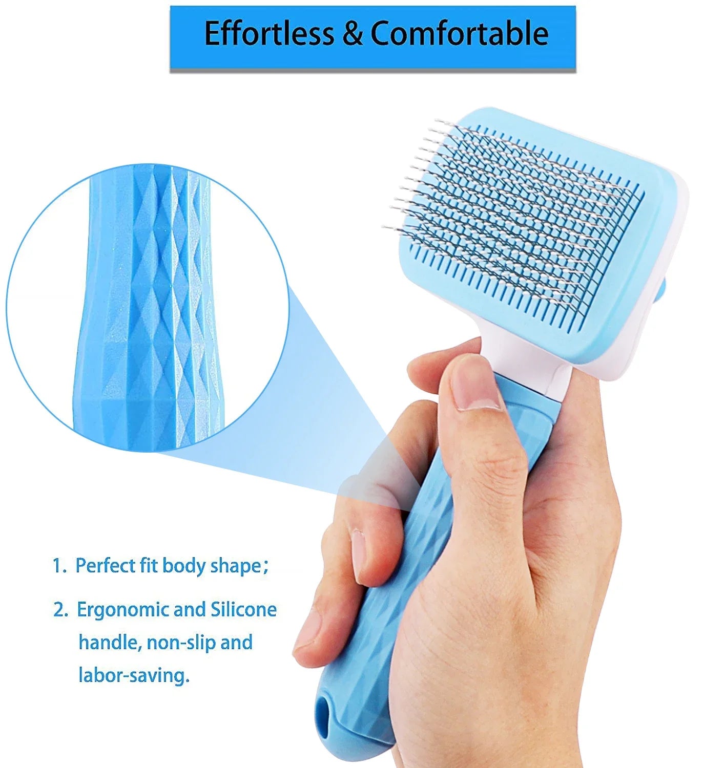 Pet Hair Remover Brush – Grooming Comb for Long-Haired Dogs & Cats
