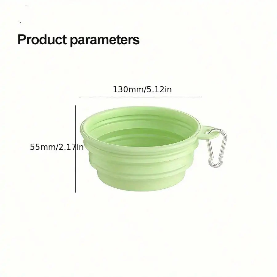350ml Foldable Pet Travel Bowl – Macaron Color with Carabiner
