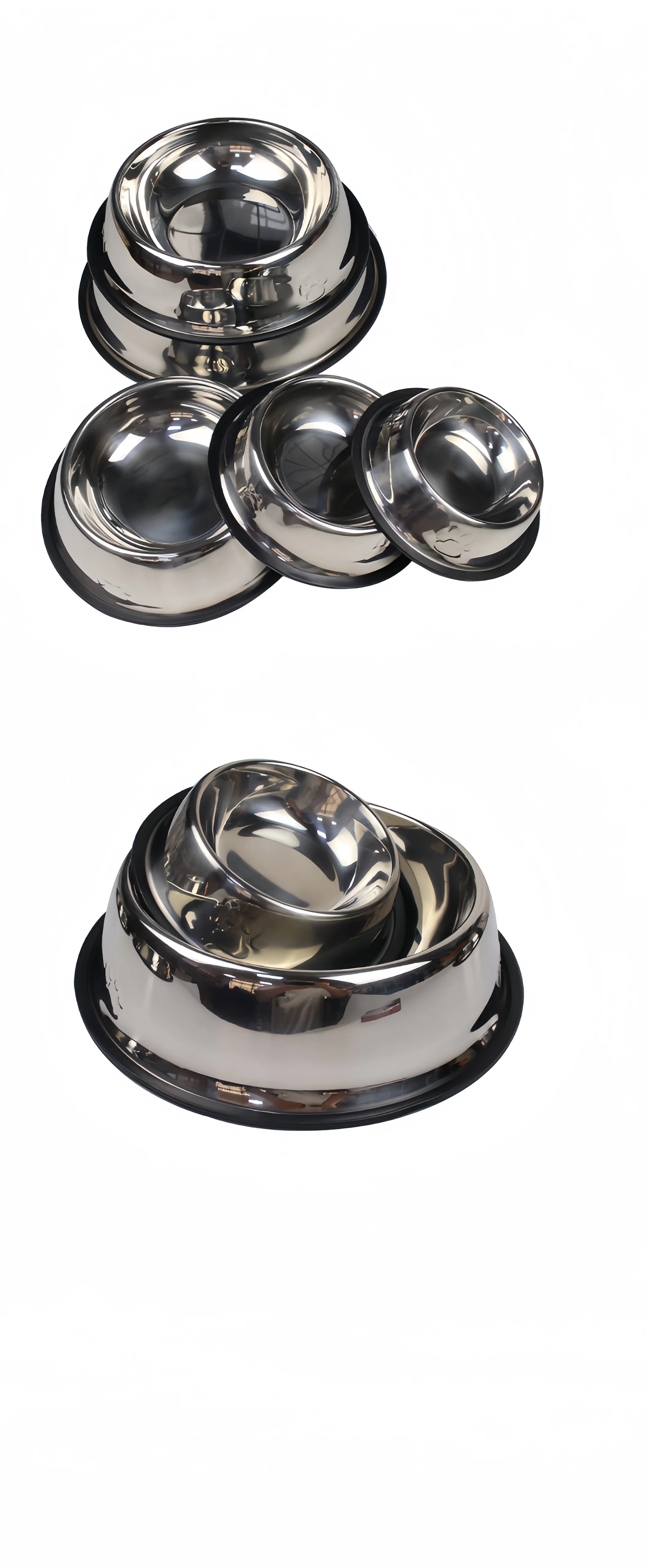Stainless Steel Pet Feeding Bowl – Durable Food & Water Dish (6 Sizes)