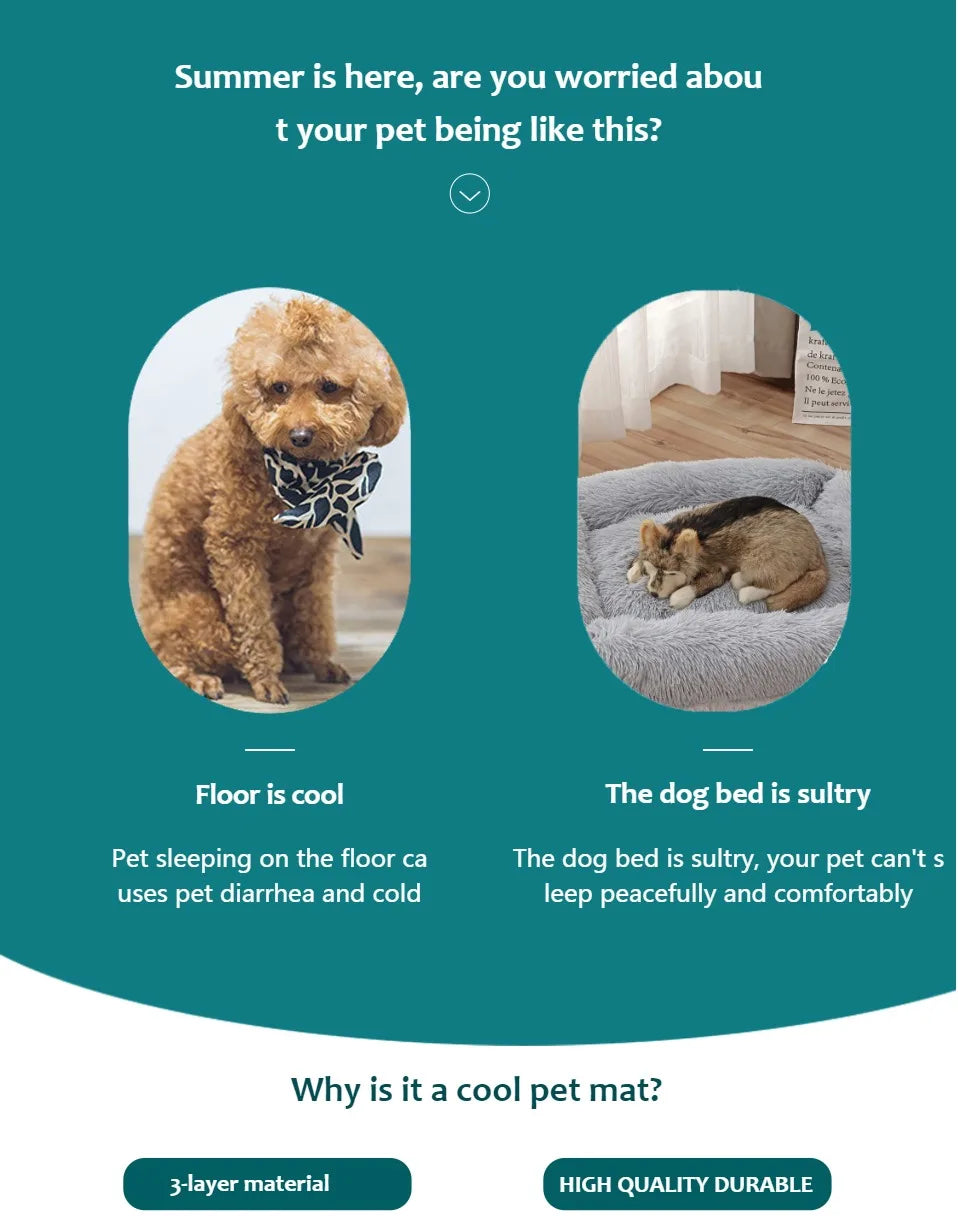 Extra Large Dog Cooling Mat – Summer Ice Pad Bed for Dogs & Cats