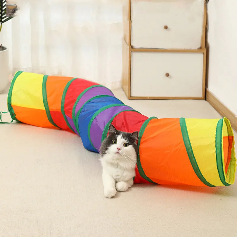 Foldable Cat Tunnel Toy – Breathable Indoor Play Tunnel with Crinkle Paper