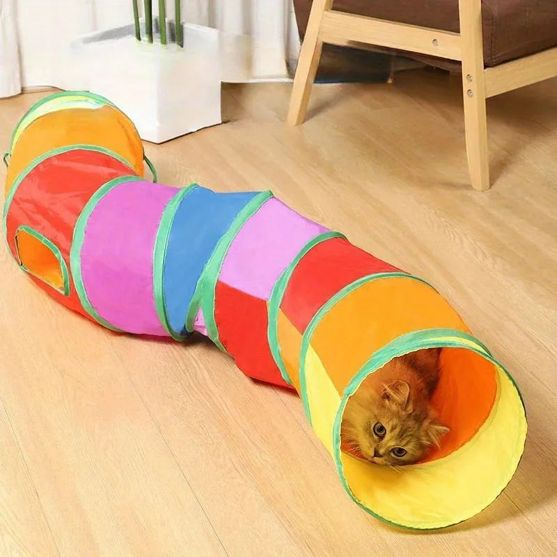 Foldable Cat Tunnel Toy – Breathable Indoor Play Tunnel with Crinkle Paper