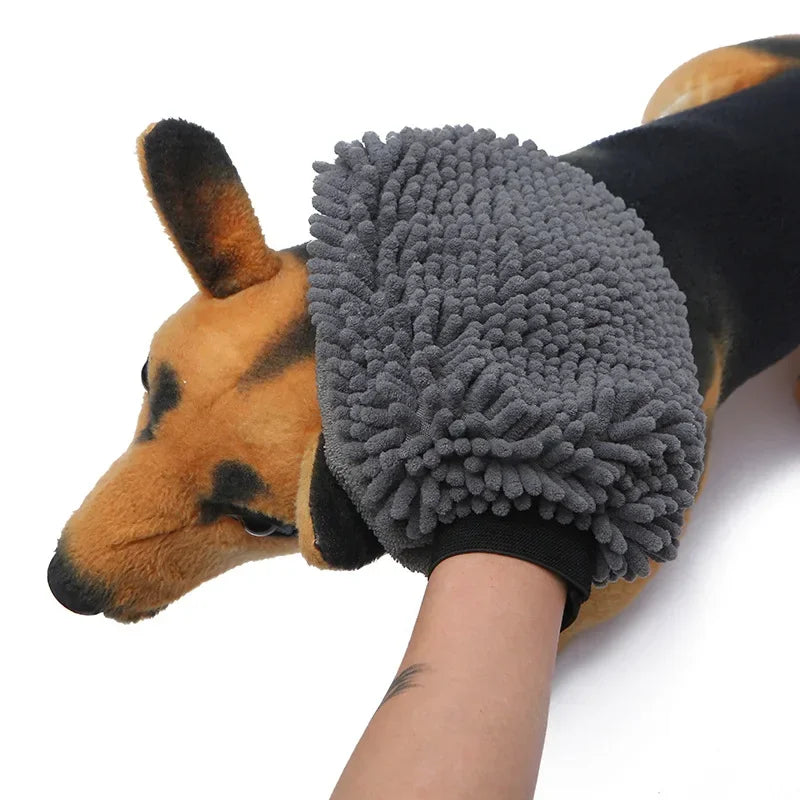 Double-Sided Pet Grooming Glove – Quick-Dry Microfiber Paw Towel Mitt for Dogs
