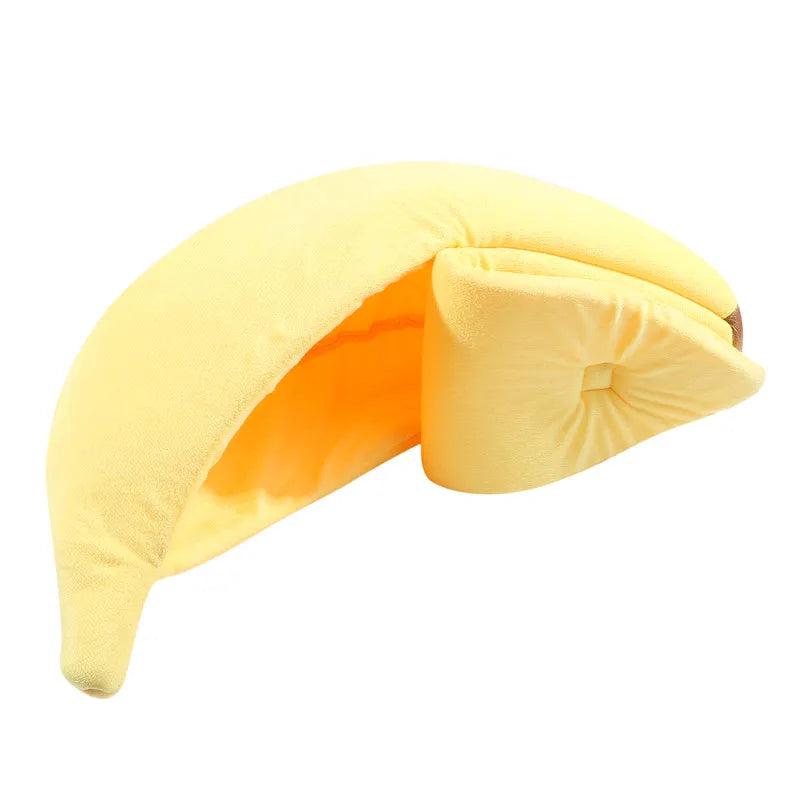 Banana Cat Bed House – Cozy, Portable Pet Cushion for Cats & Small Dogs