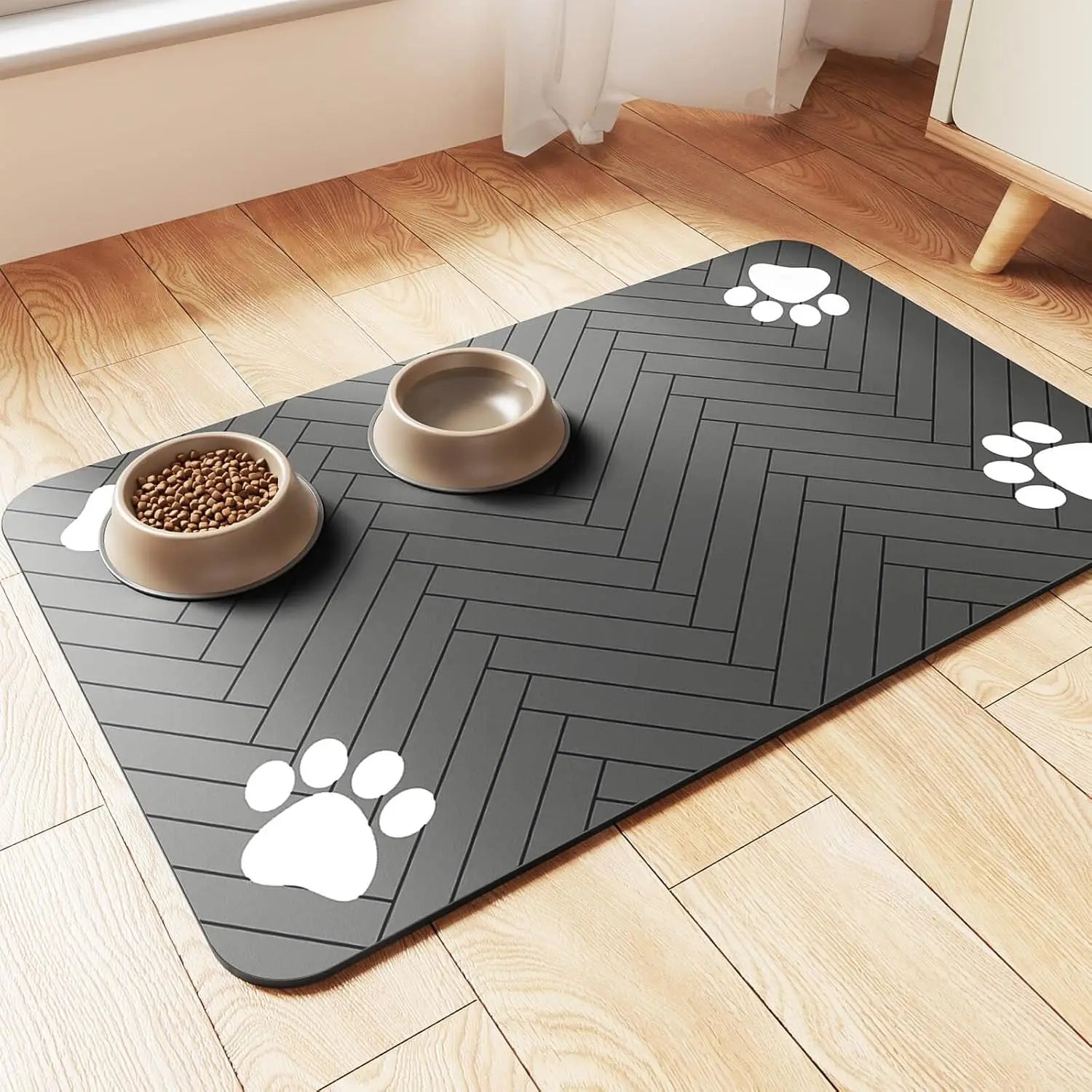 Absorbent Pet Feeding Mat – Quick-Dry Bowl Placemat with Waterproof Backing