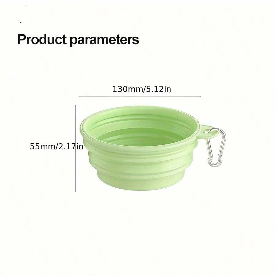 350ml Foldable Pet Travel Bowl – Macaron Color with Carabiner