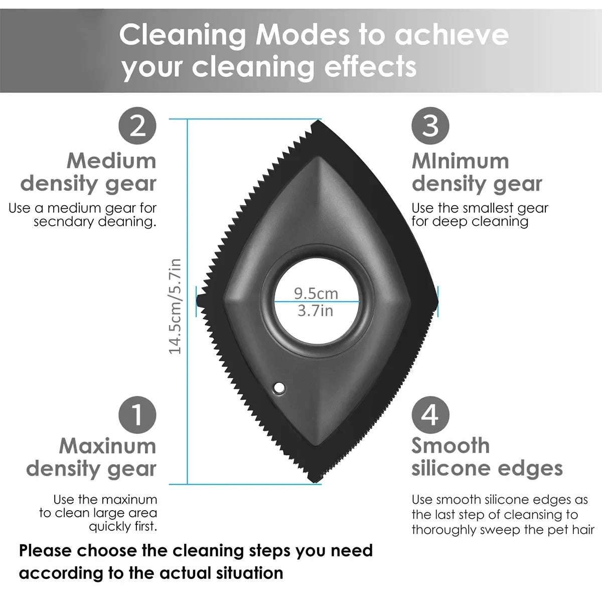 4-Mode Pet Hair Remover Brush – Reusable Cleaning Comb for Furniture & Car Seats