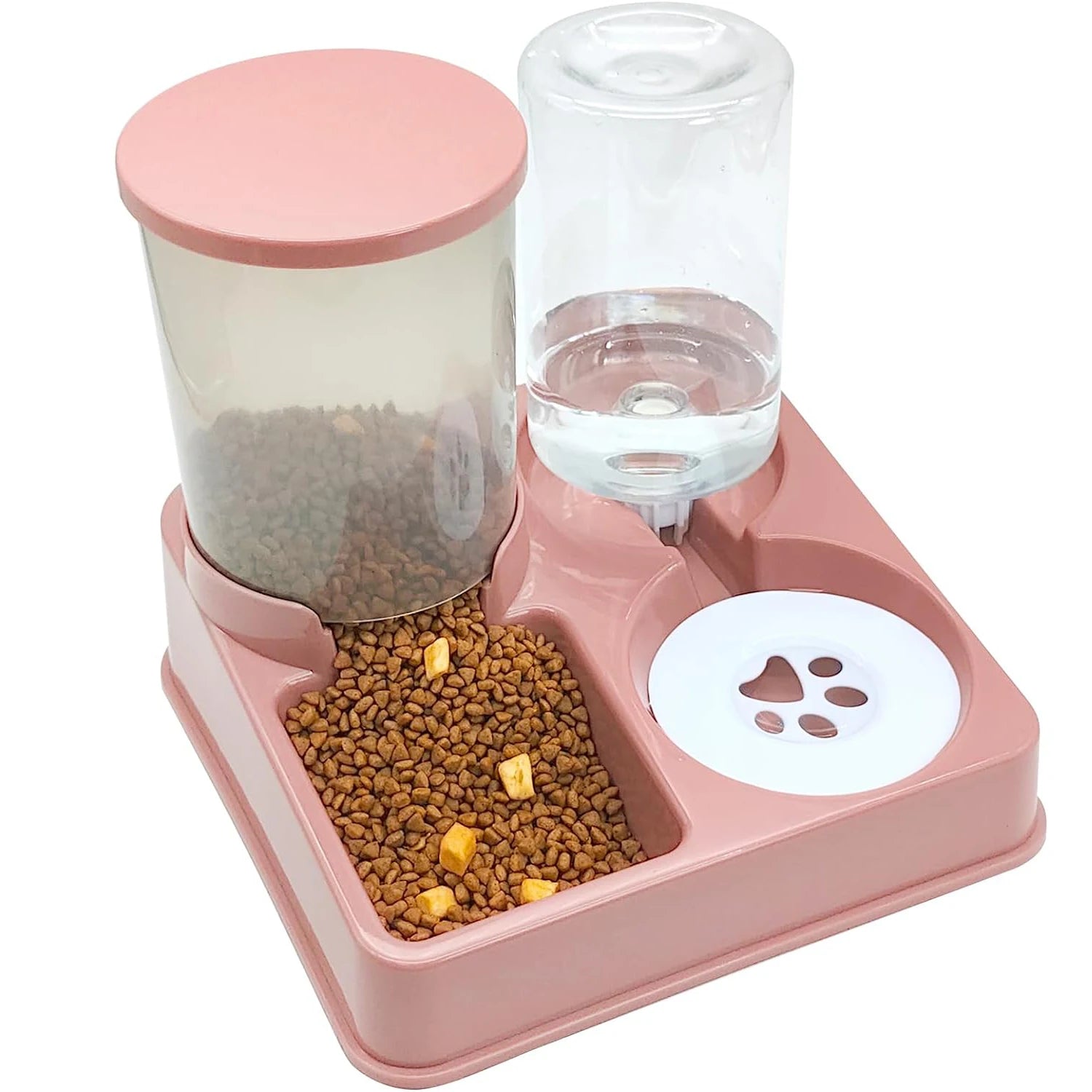 2-in-1 Automatic Cat Feeder & Water Dispenser – Tilted Gravity Pet Feeding Set