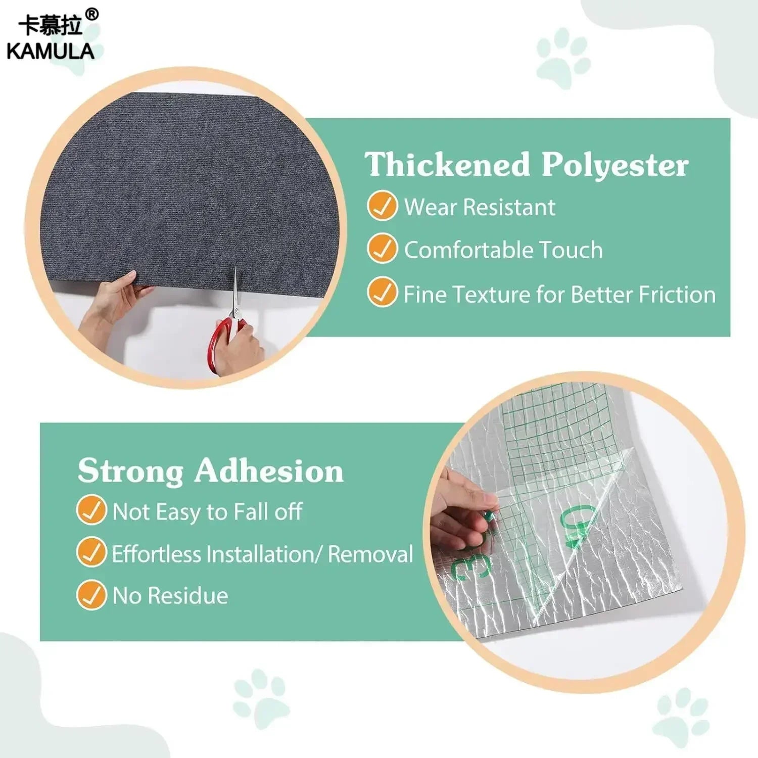 Self-Adhesive Cat Scratcher Pad – Sofa & Wall Protector Scratch Mat