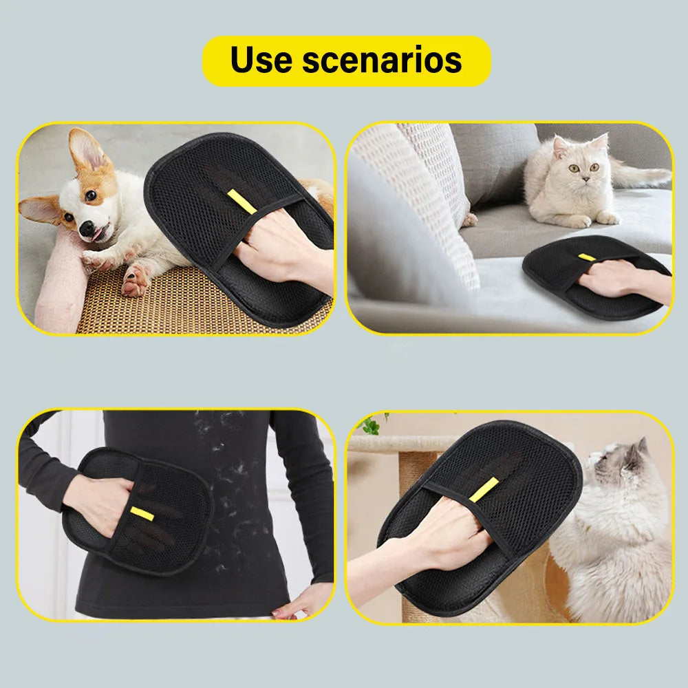 Pet Hair Remover Glove Brush – Static Grooming Tool for Sofa, Carpet & Clothes