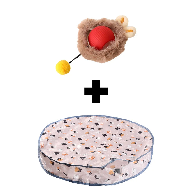 Motion-Activated Rolling Cat Toy – Fast Ball in Pouch for Indoor Play