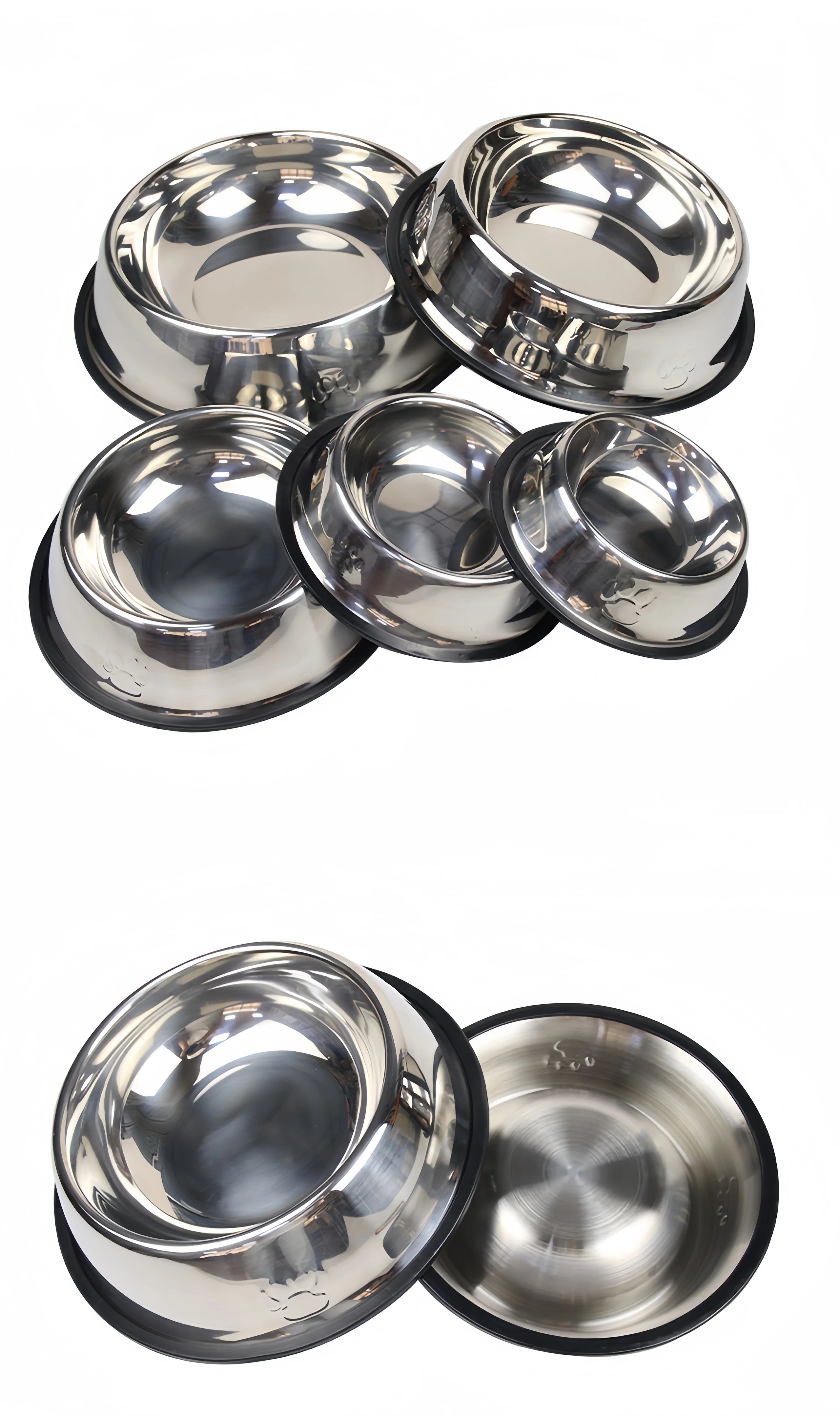 Stainless Steel Pet Feeding Bowl – Durable Food & Water Dish (6 Sizes)