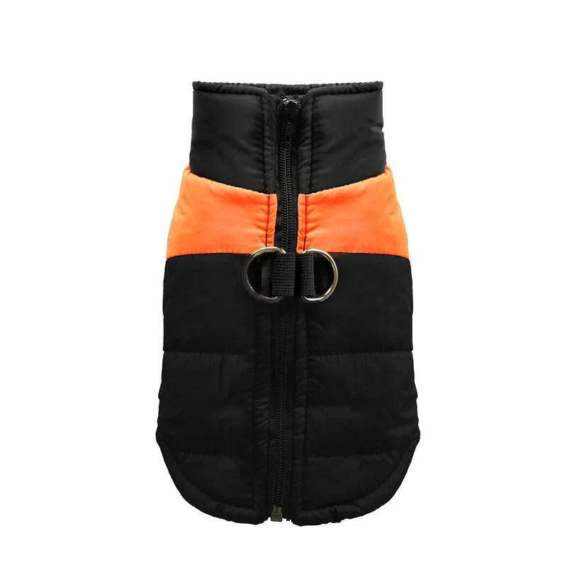 Waterproof Winter Dog Jacket – Warm Padded Vest with Zipper for Small to Large Dogs