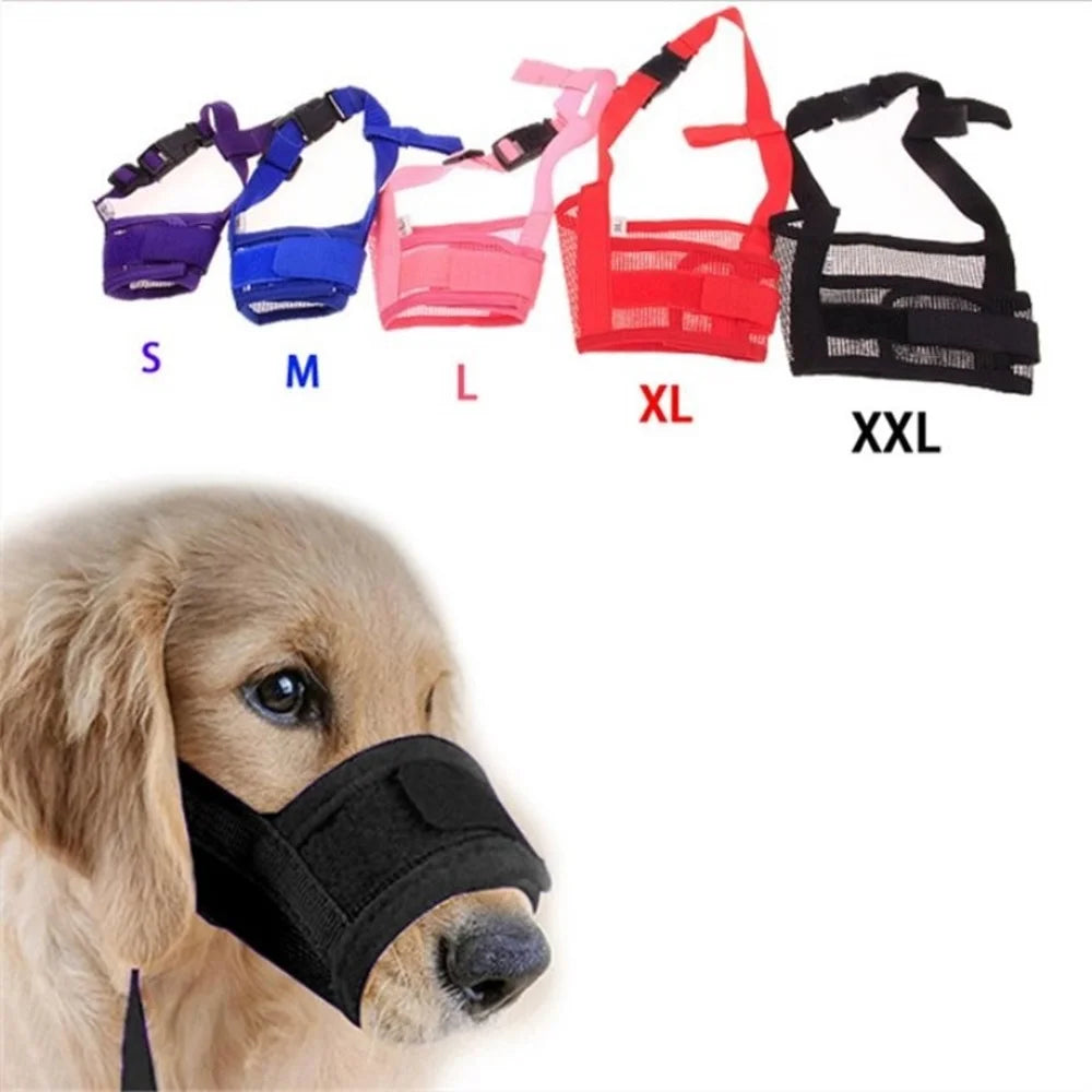 Adjustable Mesh Dog Muzzle – Breathable Anti-Bark Muzzle for Small to Large Dogs