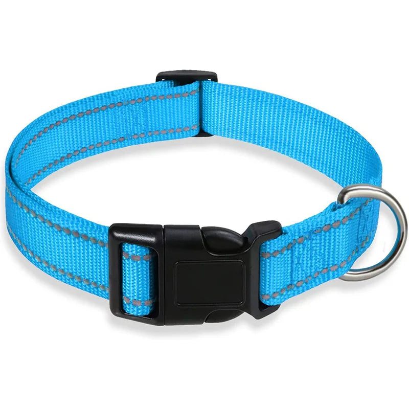 Reflective Adjustable Nylon Dog Collar for Small & Medium Pets