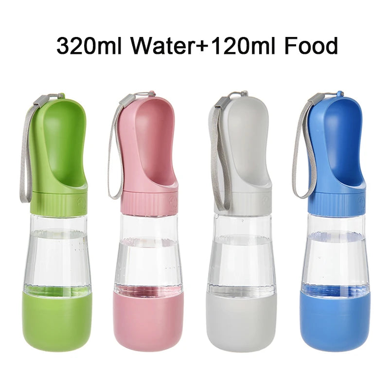 2-in-1 Portable Dog Water Bottle & Food Container – Travel Pet Dispenser