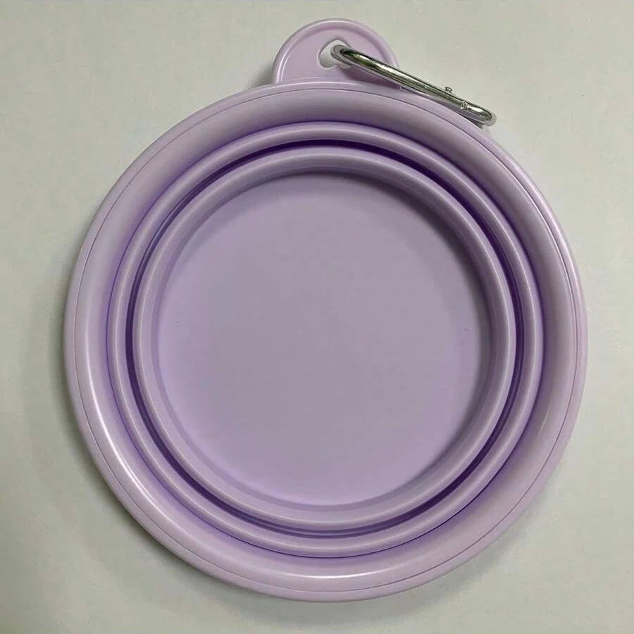 350ml Foldable Pet Travel Bowl – Macaron Color with Carabiner