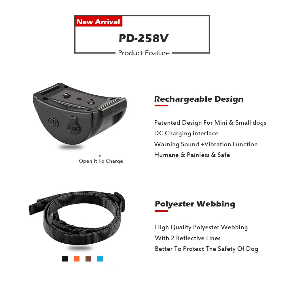 Rechargeable Anti-Bark Dog Collar – Vibration Training Collar for Small & Medium Dogs