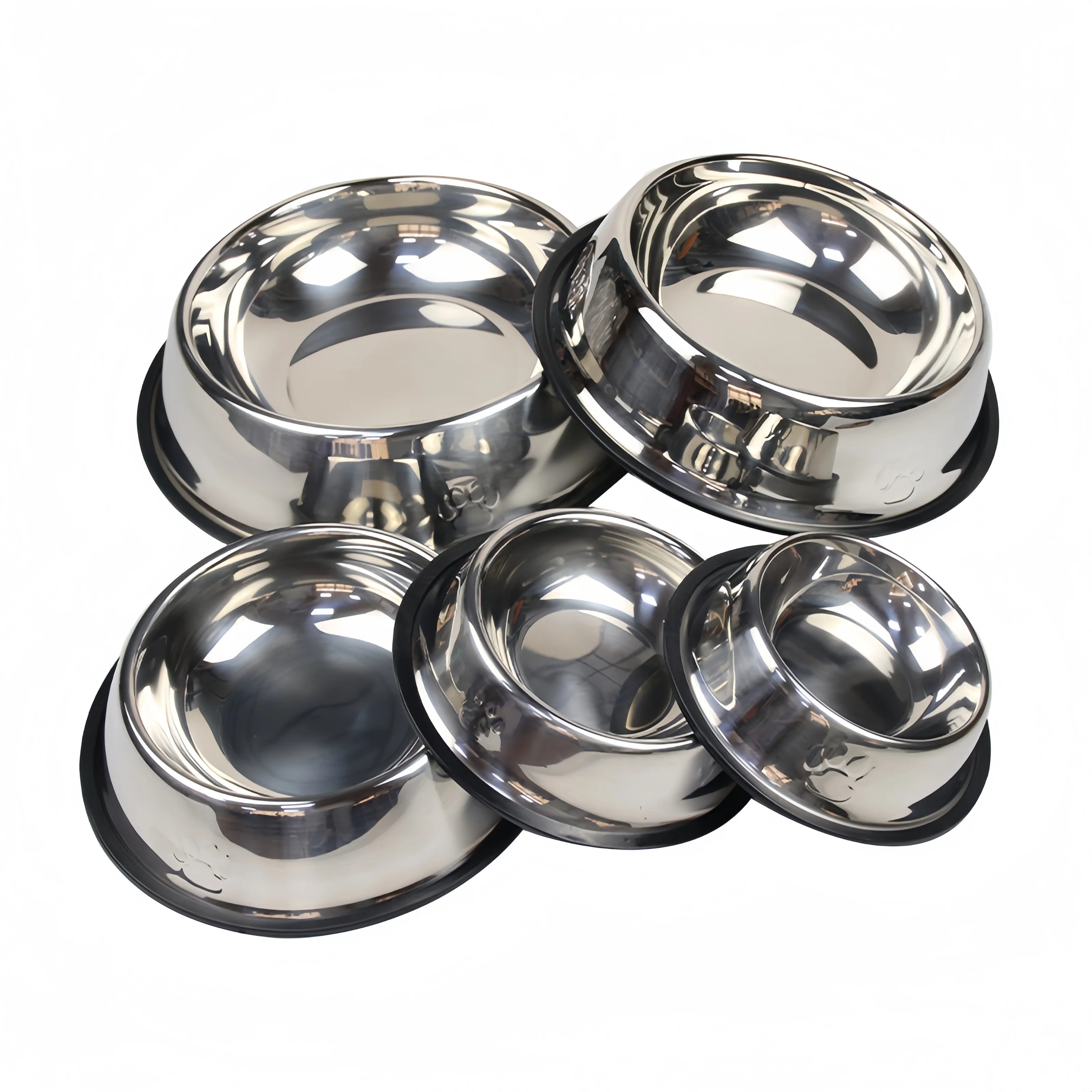 Stainless Steel Pet Feeding Bowl – Durable Food & Water Dish (6 Sizes)