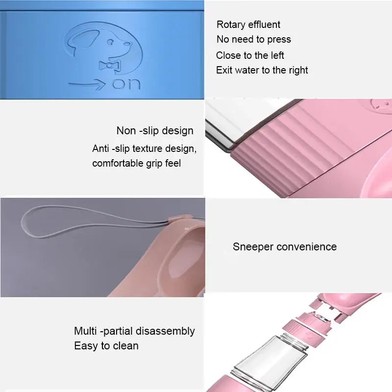 2-in-1 Portable Dog Water Bottle & Food Container – Travel Pet Dispenser