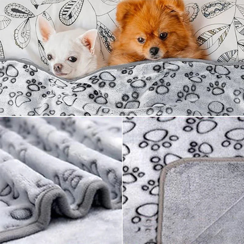 Soft Cartoon Pet Blanket – Fluffy Warm Bed Mat for Cats & Dogs
