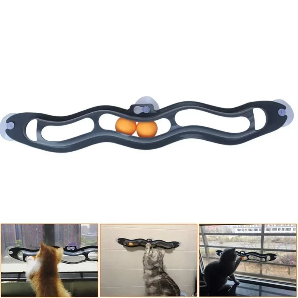 Suction Cup Cat Track Ball Toy – Interactive Window-Mounted Toy