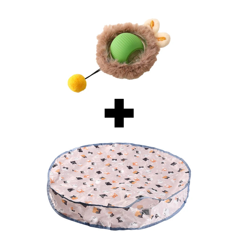 Motion-Activated Rolling Cat Toy – Fast Ball in Pouch for Indoor Play