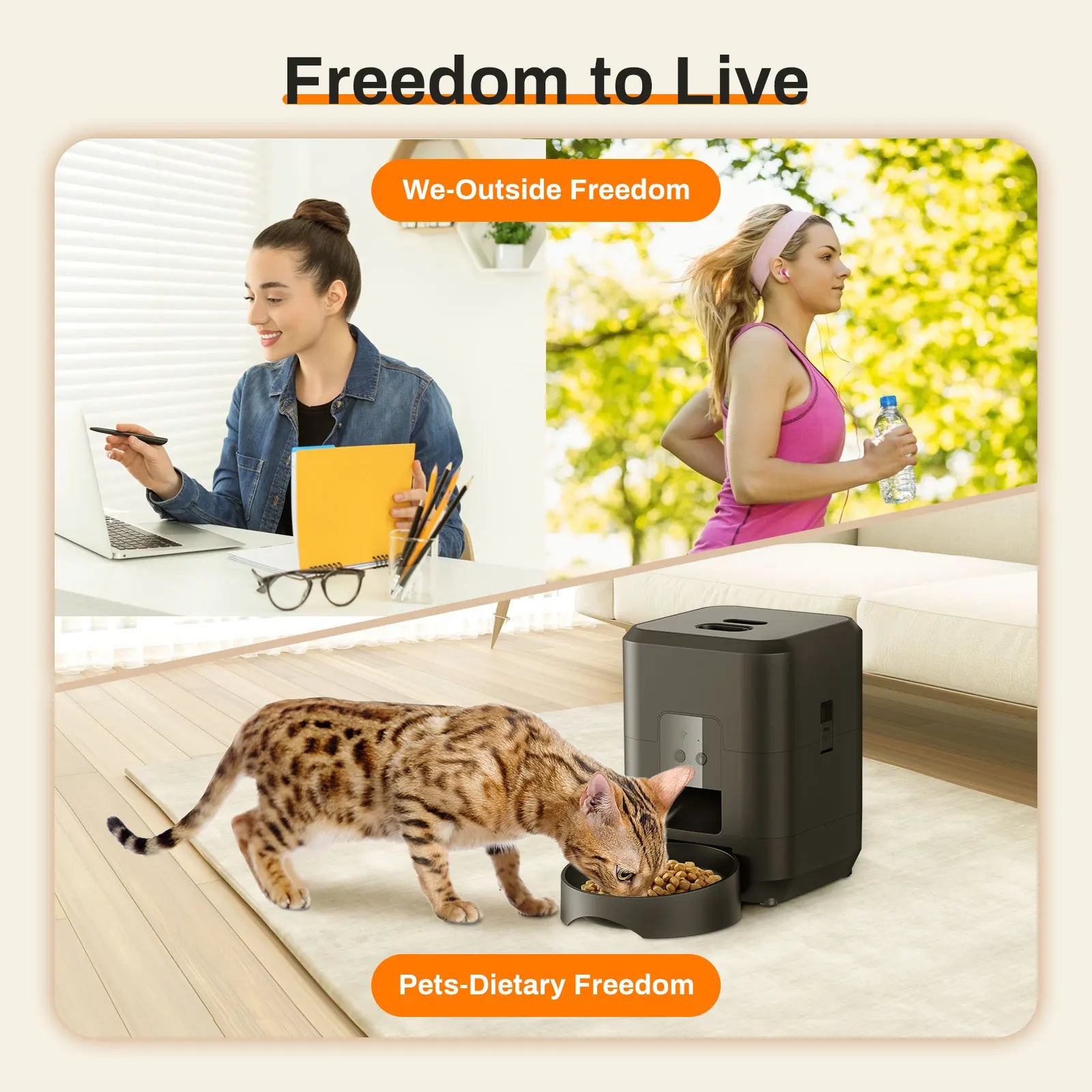 Smart Automatic Pet Feeder – Timed Cat & Dog Food Dispenser