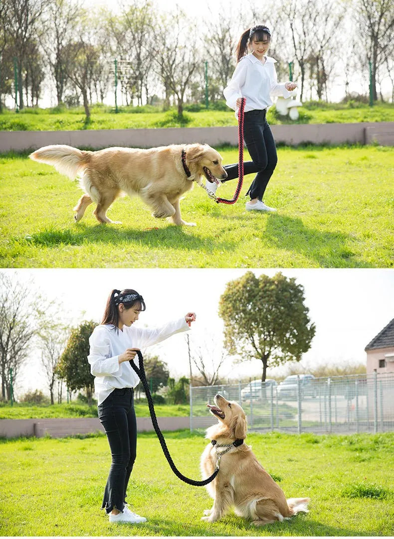 Comfort-Strong 5FT Braided Dog Leash for Training & Walks