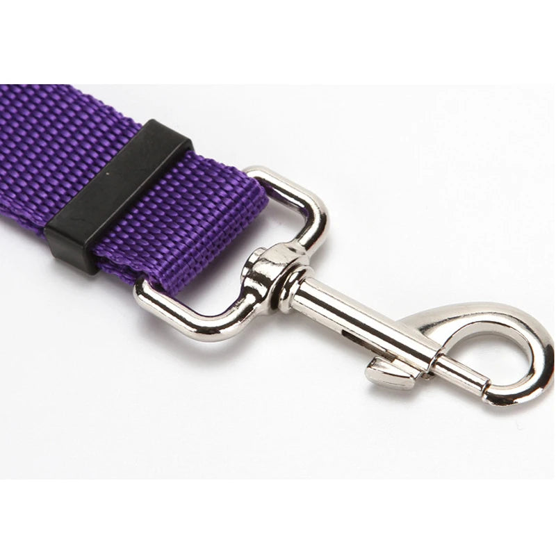 2-in-1 Adjustable Pet Car Seat Belt & Nylon Leash – Solid Color