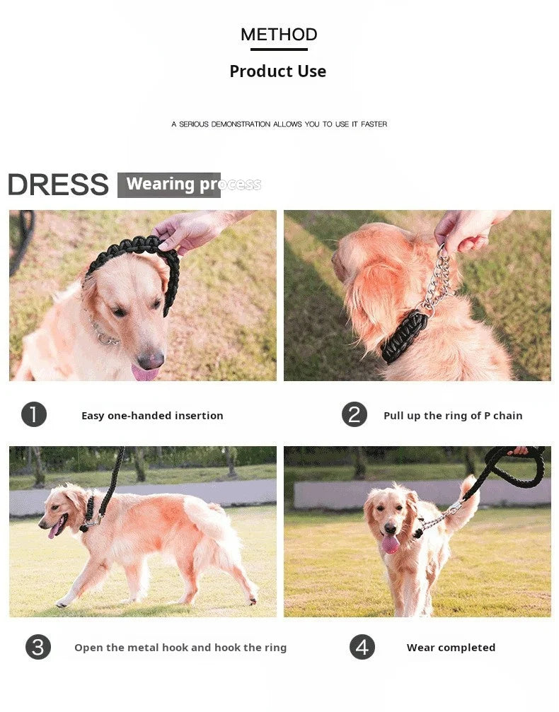 Comfort-Strong 5FT Braided Dog Leash for Training & Walks