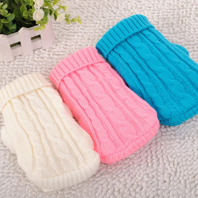 Knitted Dog Sweater – Winter Pet Clothes for Small & Medium Dogs